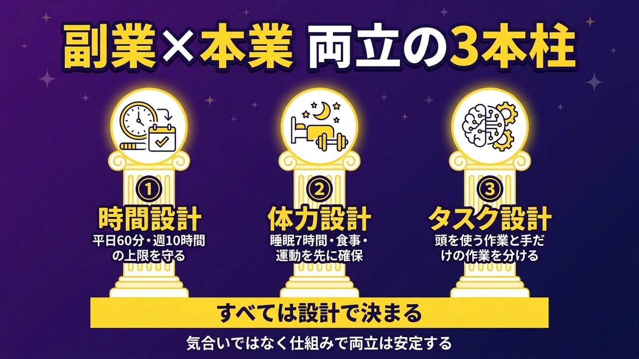 副業と本業の両立3本柱