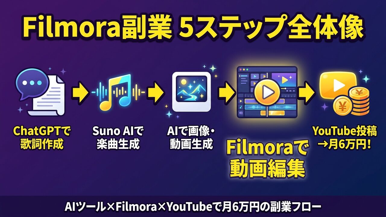 Filmora動画編集の5ステップ全体フロー