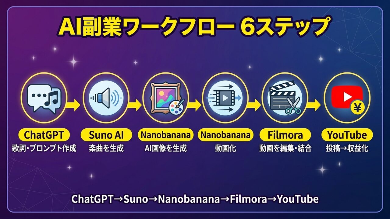 Nanobanana副業ワークフロー図