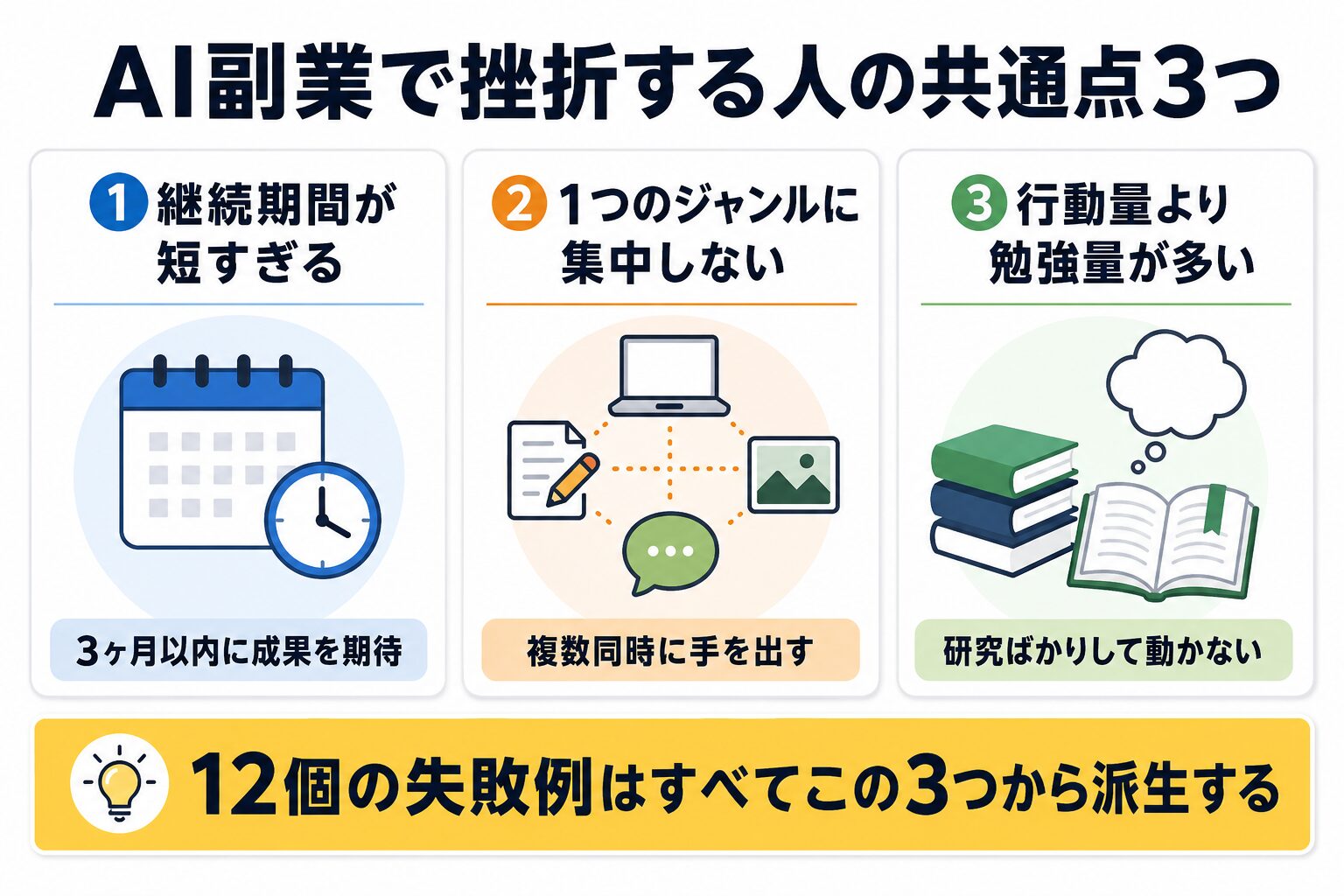 AI副業で挫折する人の共通点3つ