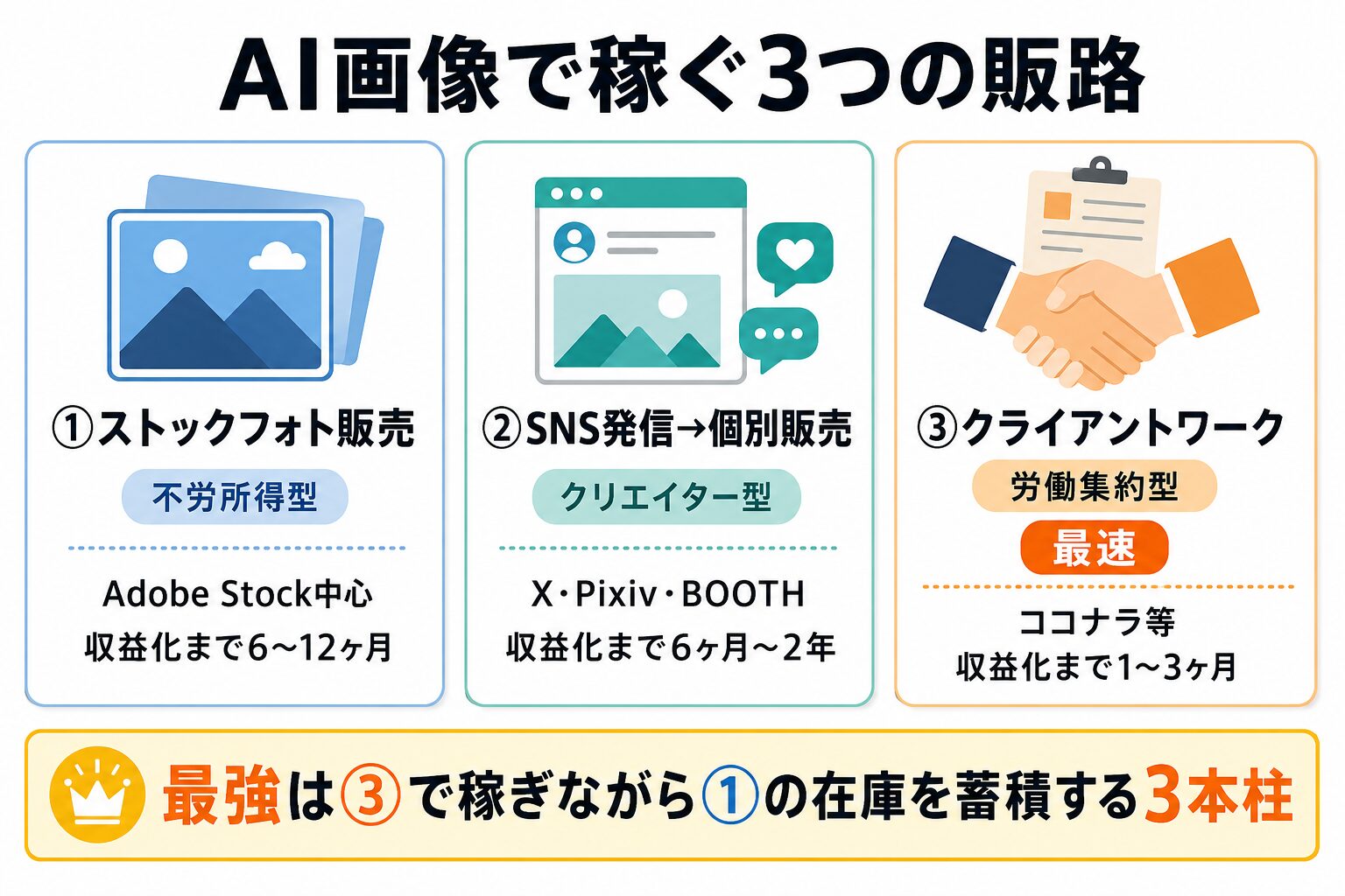 AI画像販売の3つの販路