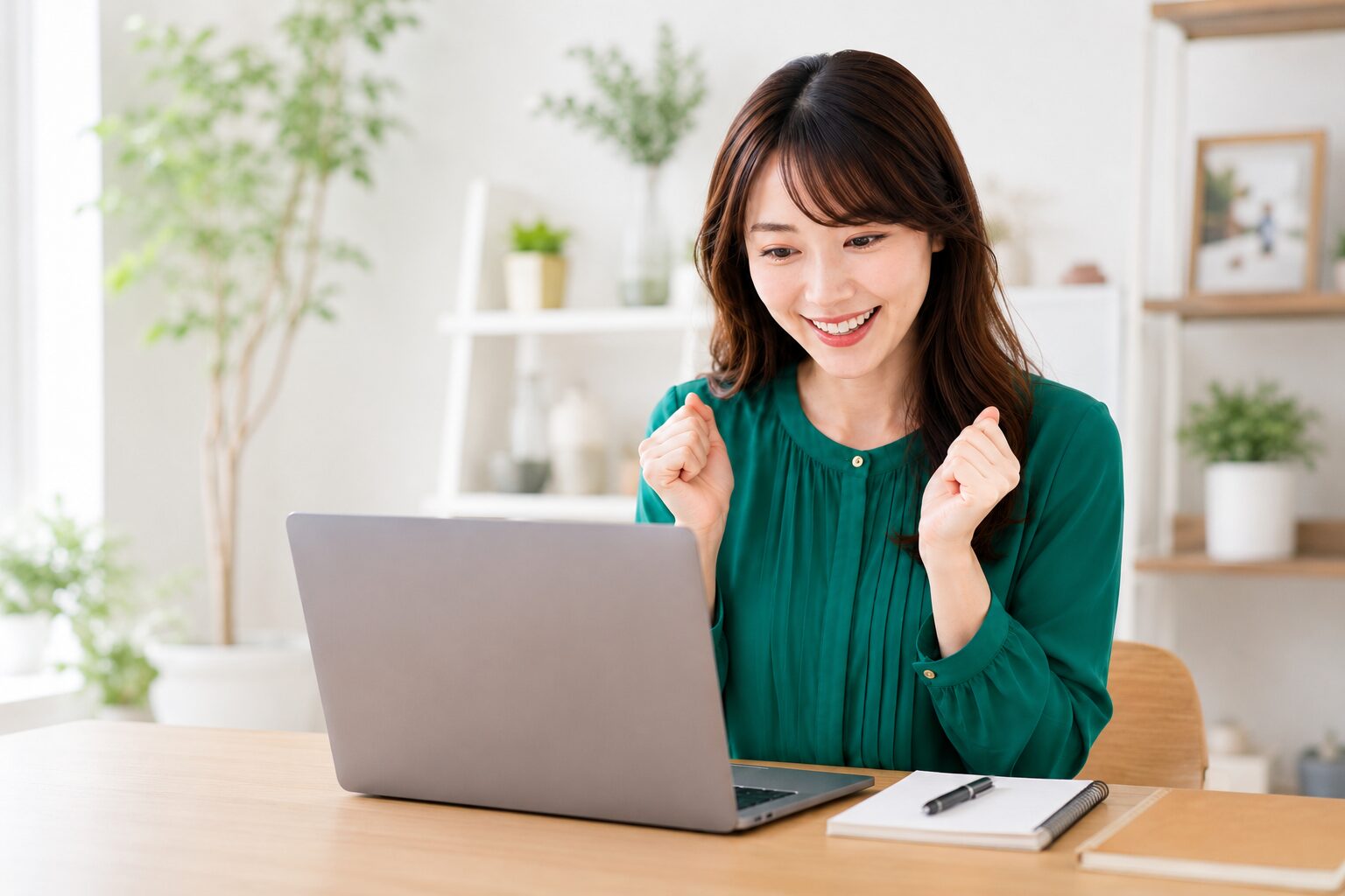 ConoHa AI Canvasで画像生成を楽しむ女性