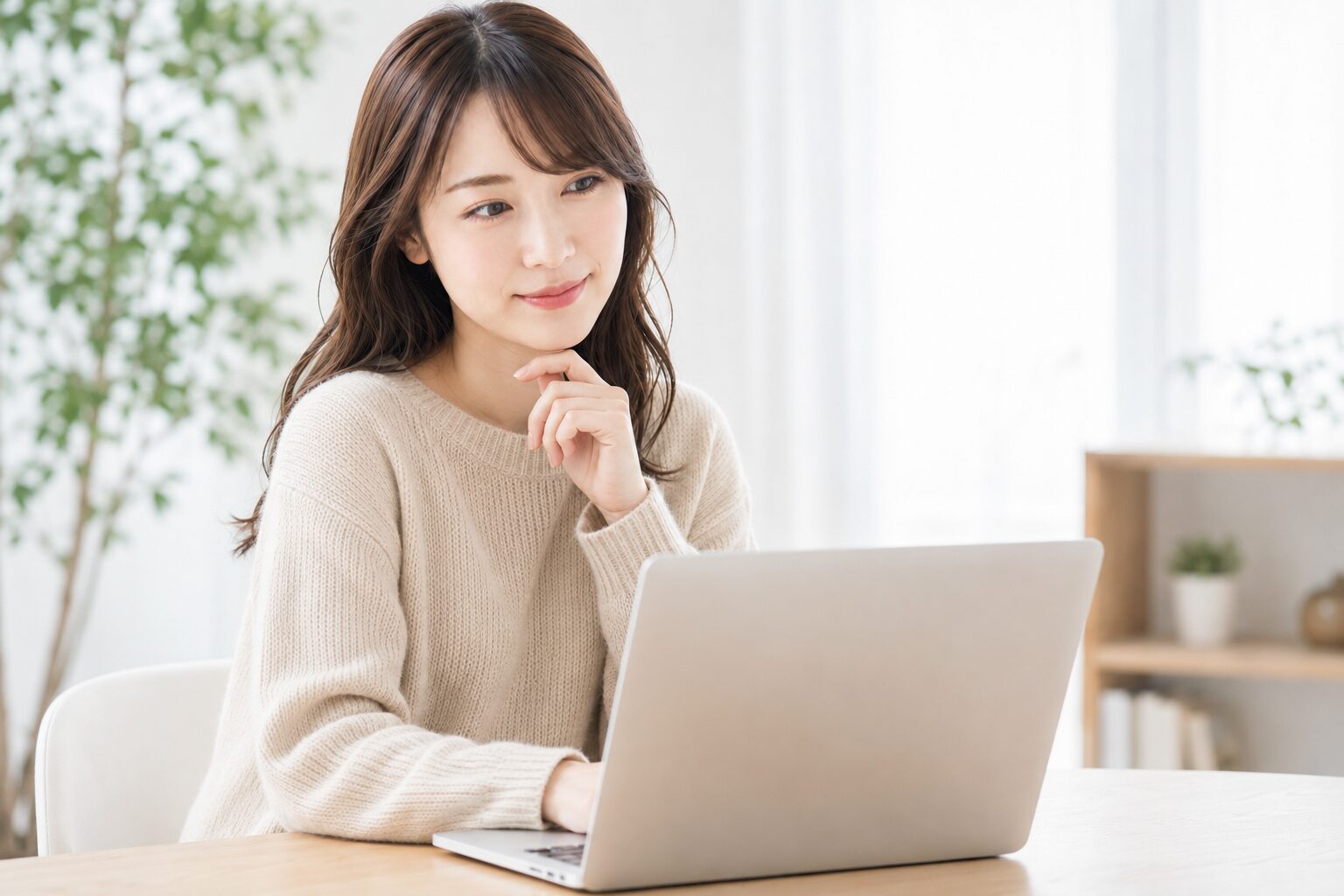 2つの動画編集画面を見比べる会社員