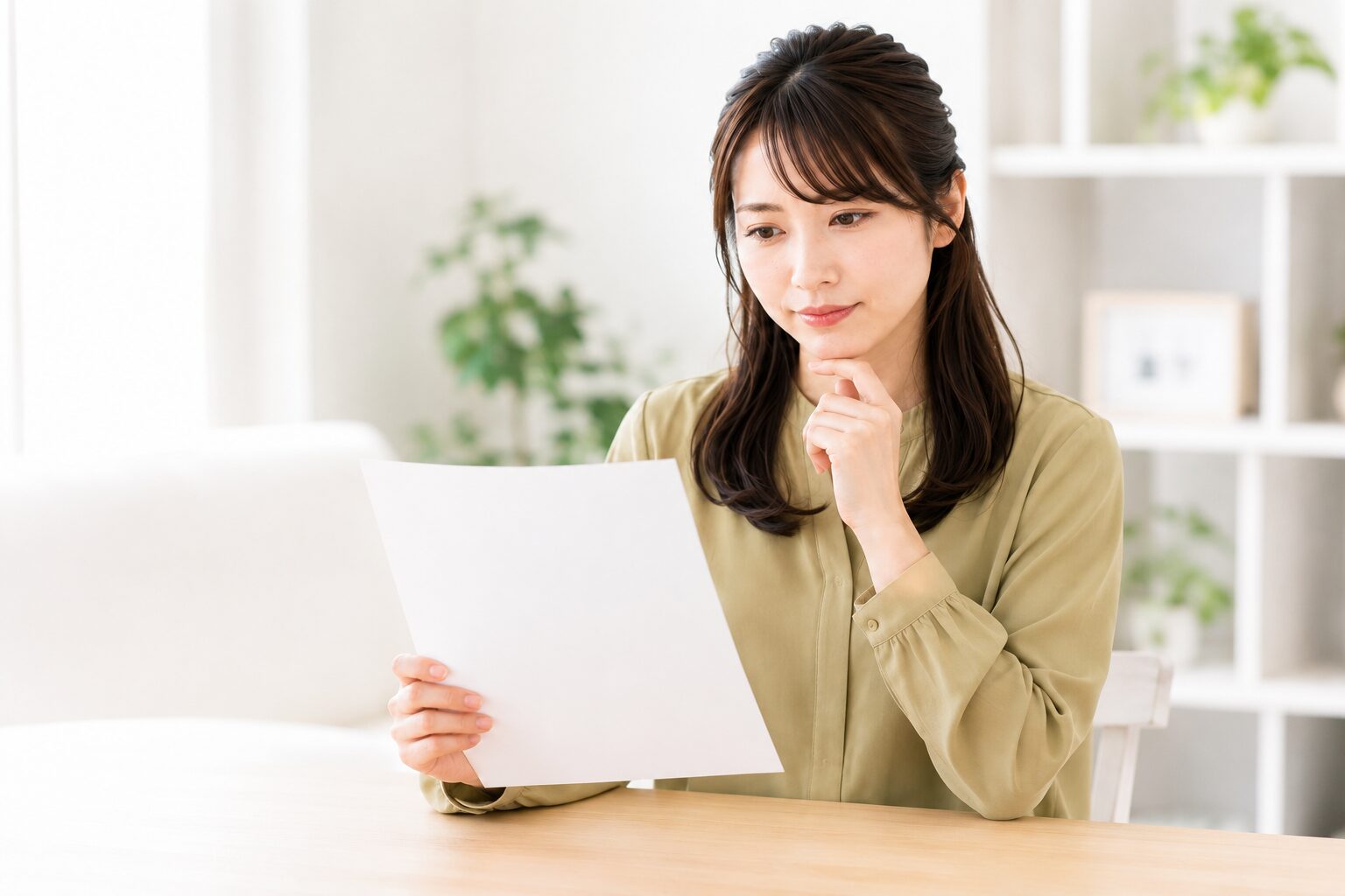 開業届の書類を手に出すべきか考える女性