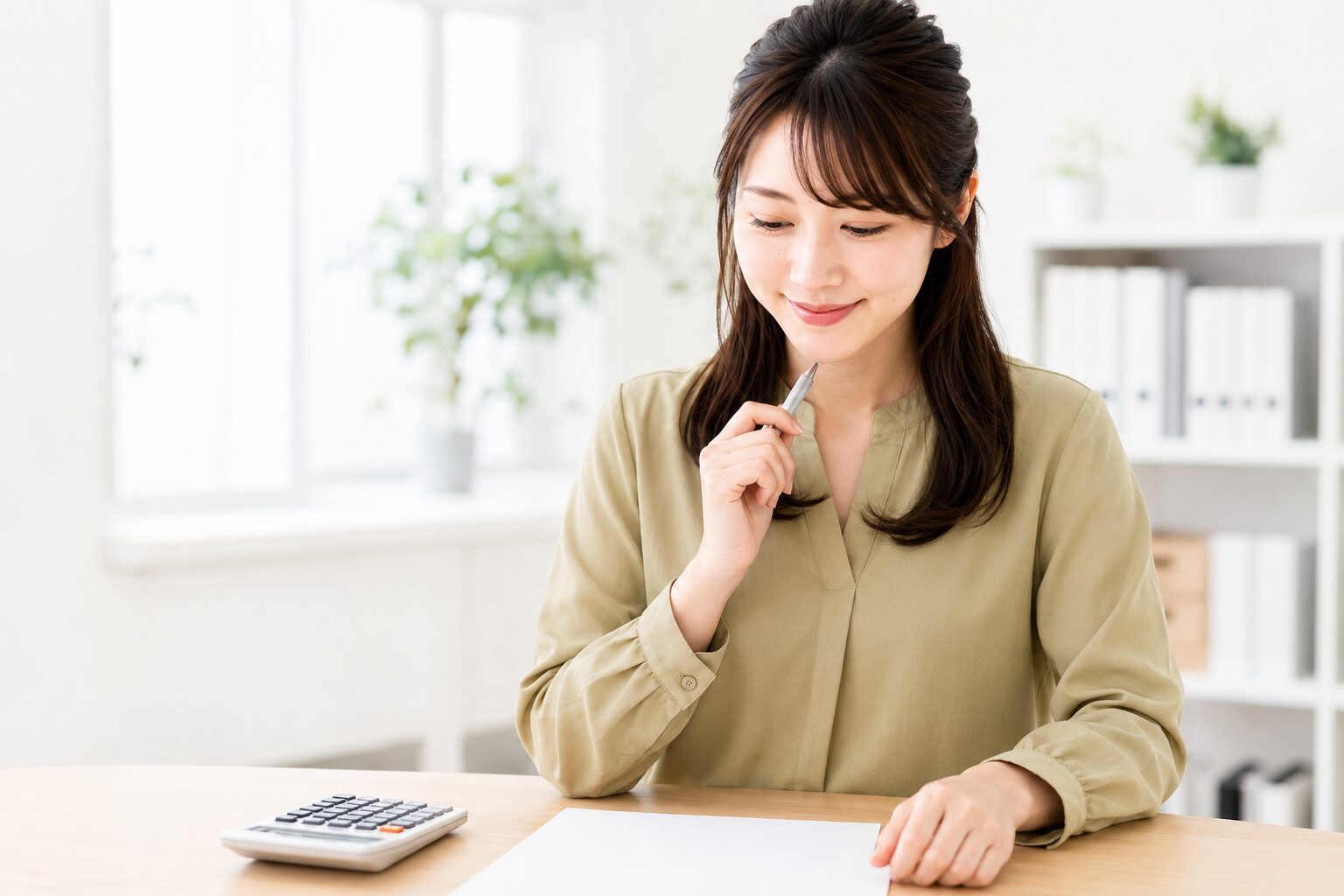 自宅のデスクで開業届などの書類を見ながら、出すべきか考える運営者アイ