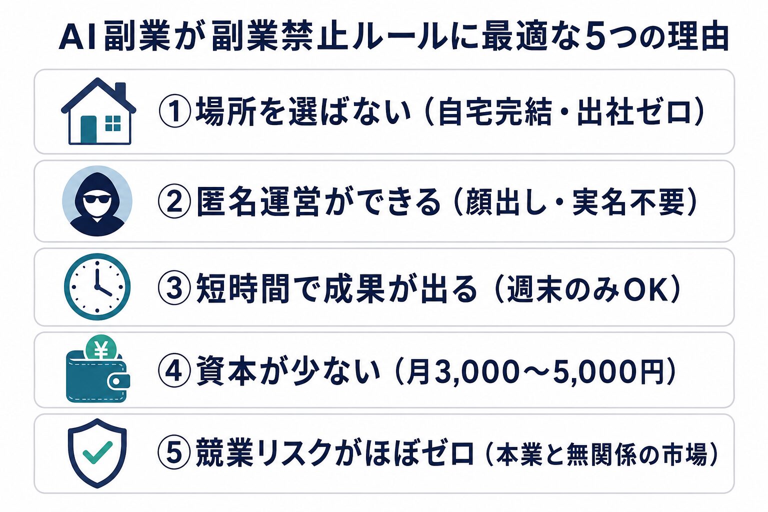 AI副業が副業禁止ルールに最適な5つの理由