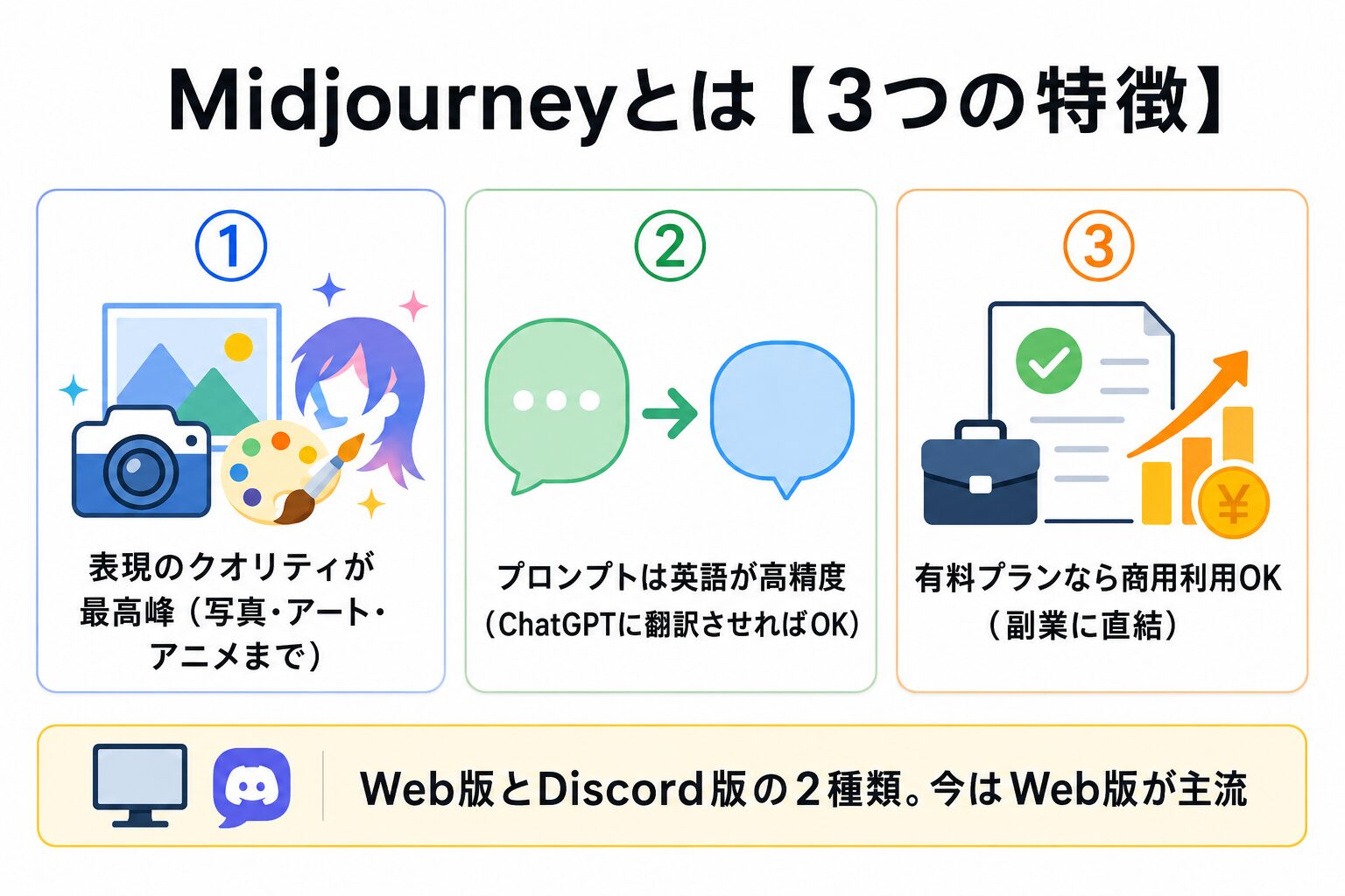 Midjourneyで副業する5ステップ:ChatGPT→Midjourney画像→Midjourney Animate動画化→Filmora編集→YouTube