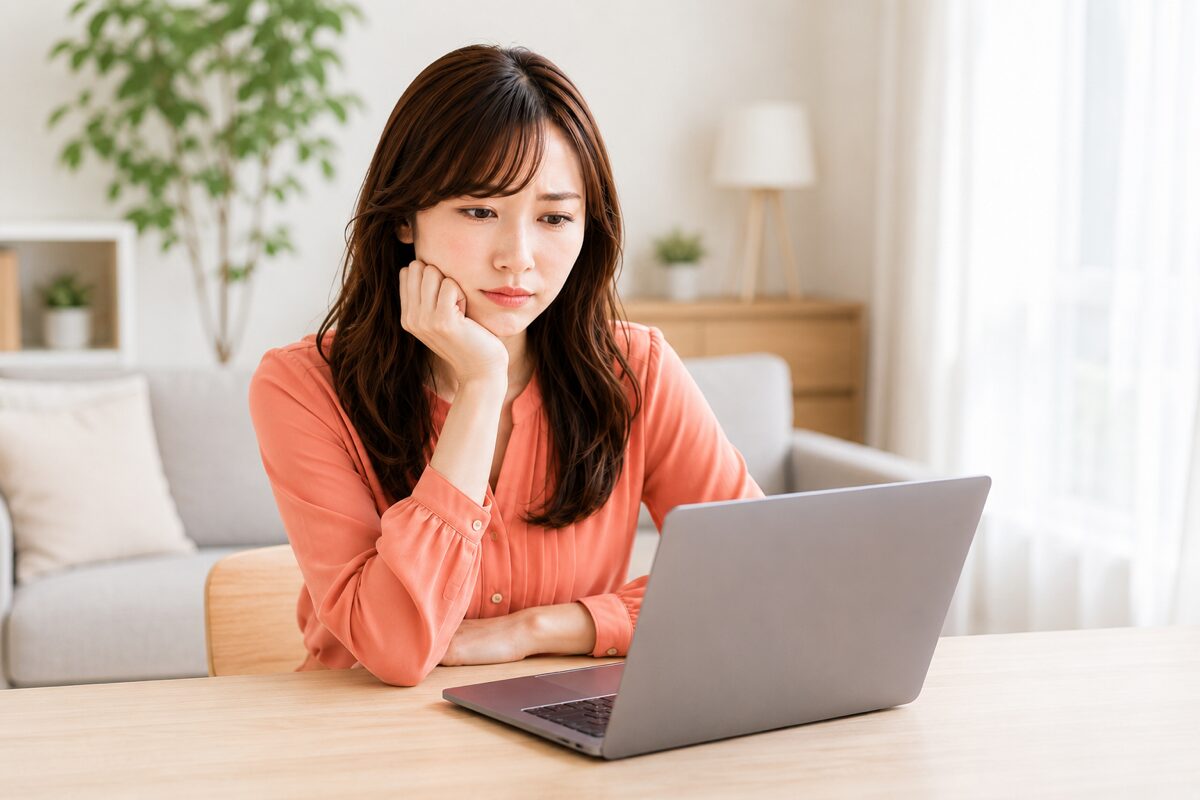動画編集のやり方に悩む副業会社員のイメージ